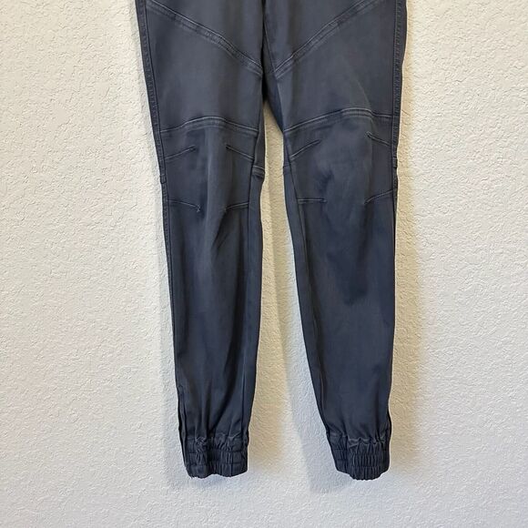 SPANX Twill Cargo Jogger Ankle Zip in Washed Black Charcoal Grey - Picture 4 of 15